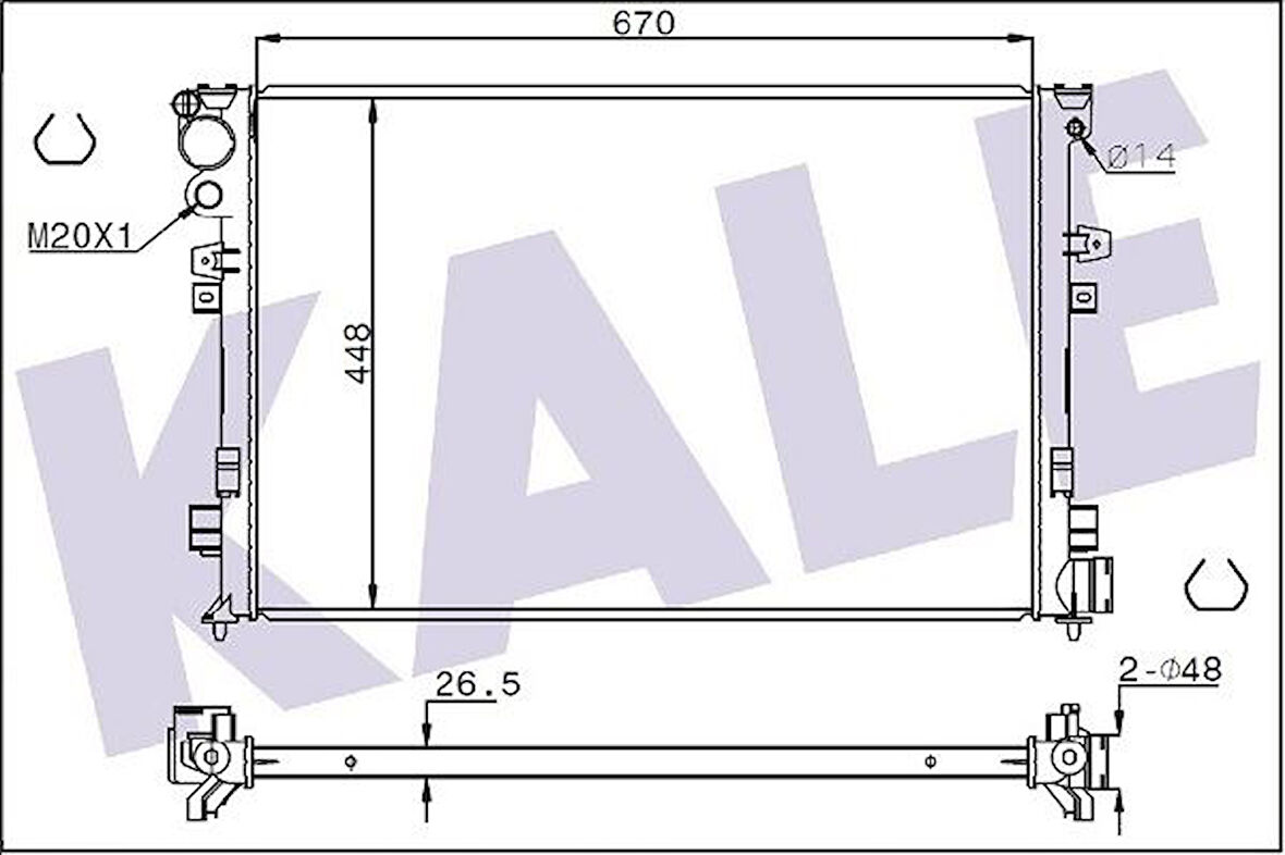 Psa Motor Su Radyatoru Jumpy Scudo Evasıon Dw8 Klimalı Jumpy Scudo Evasıon Dw10 (2,0hdi 8v) - Kale 347225