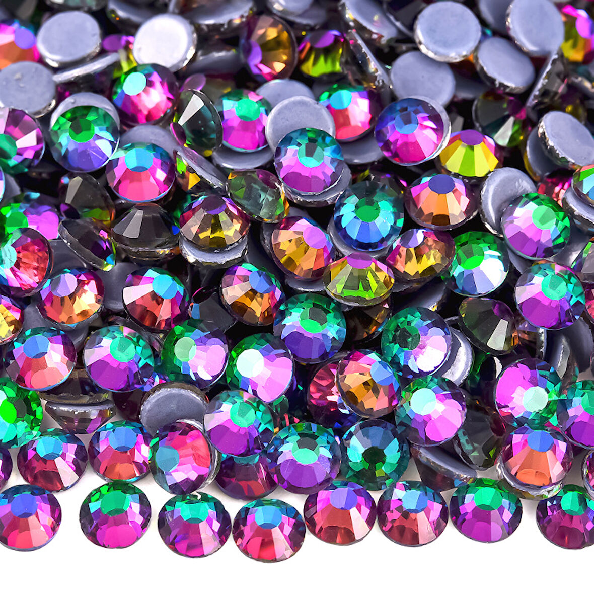 Gymo Premium Kalite Altı Düz Ütü İle Yapışan (Hotfix) Kristal Taş SS20 (4.6-4.8mm) Green Volcano (720 Adet)