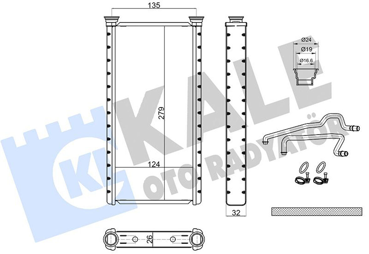 Land Rover Kalorıfer Radyatoru 2.0-3.0 Discovery S-5 Range Rover Range Rover Sport 5.0  Range Rover Range Rover - Kale 370750