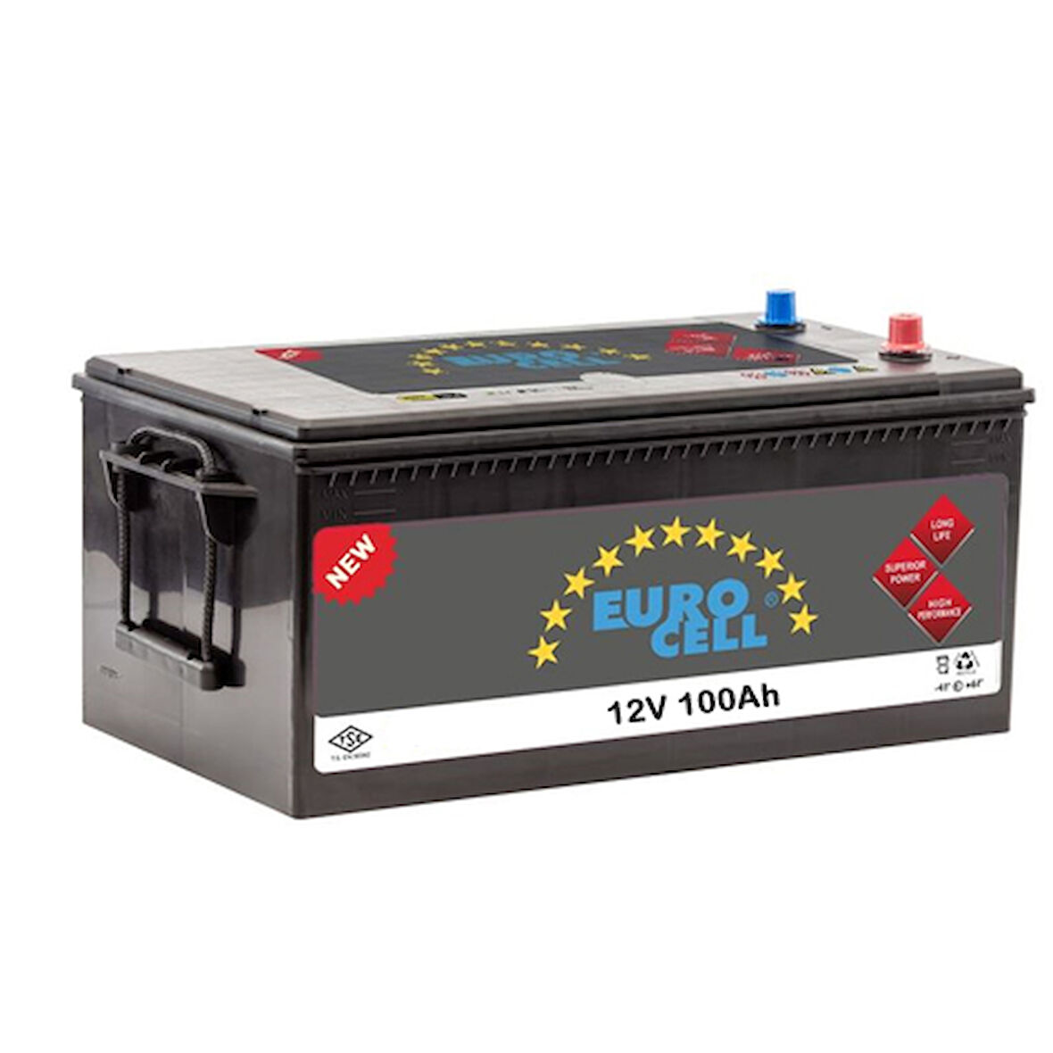 Aku Aku 12v 100 Ah L5b (353×175×175) Alcak Tirnaklı - Eurocell 8699358520142