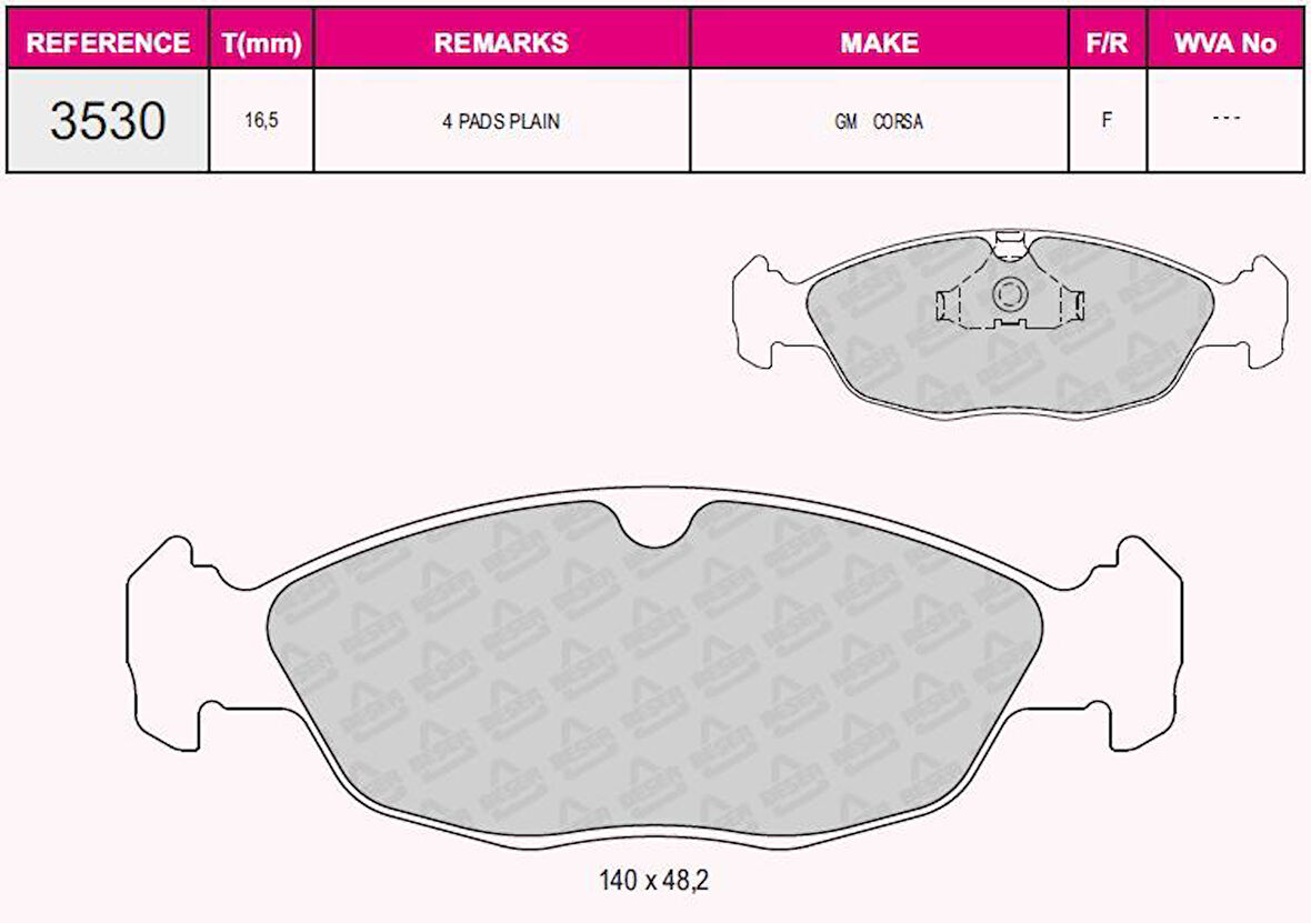 Opel On Fren Balatası Vectra A Astra F Corsa A B Combo B - Beser 3530