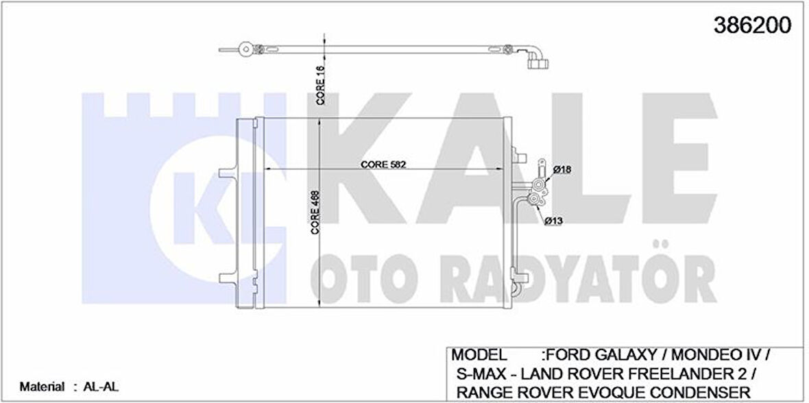 Ford Klima Radyatörü - 9g91 19710 Ba Otom Sanz / 9g91 & Ab/1437112 - Kal 386200