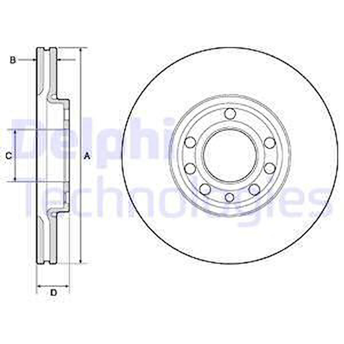 Opel Fren Diski On Croma 05> / Vectra C 02> Signum 03>08 02> / 9 3 02> Havalı 285mm - Delphi Bg3713t