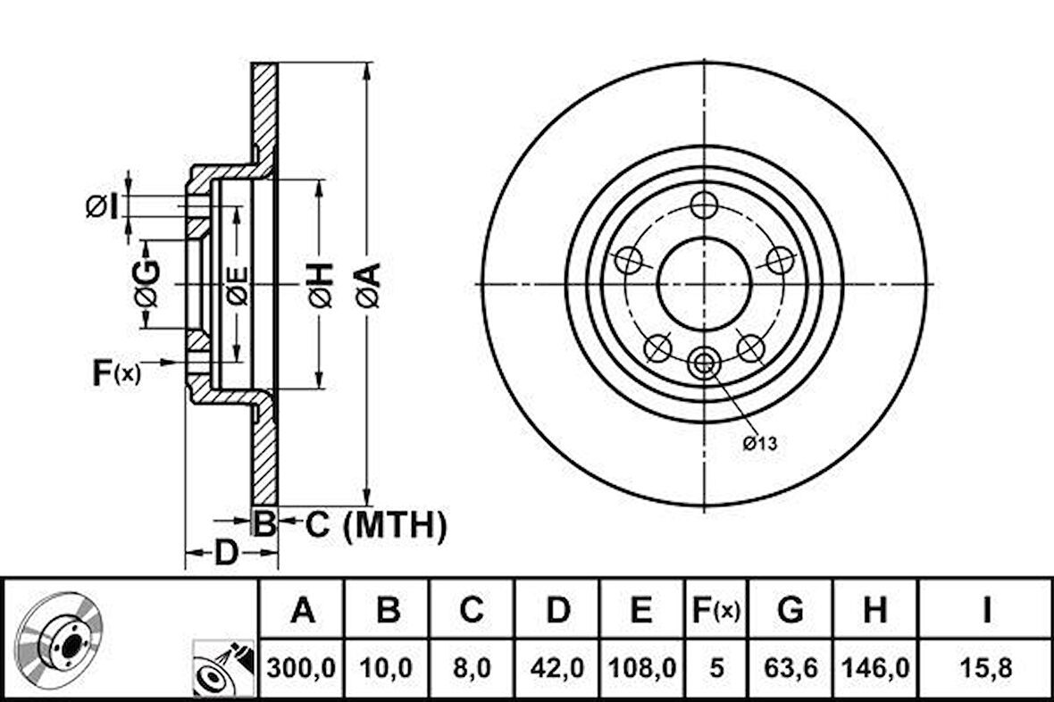 Land Rover Fren Diski Arka Kaplamalı Discovery Sport 15> / Jaguar Xf II X260 15> Xe X760 15> E-Pace X540 17> - Bosch 0986479d80