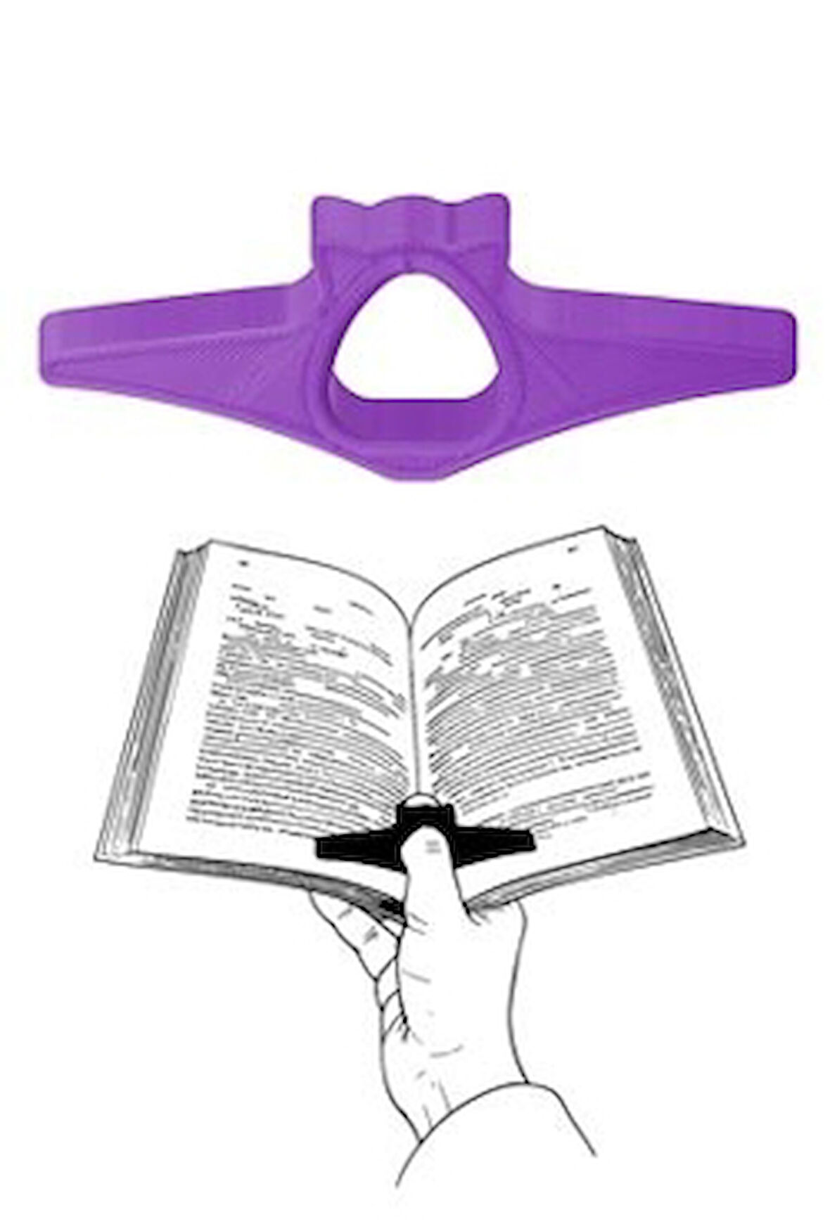 Kitap Okuma Yüzüğü Kedi Modelli - Mor