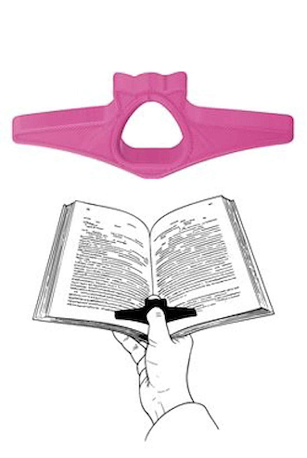 Kitap Okuma Yüzüğü Kedi Modelli - Pembe