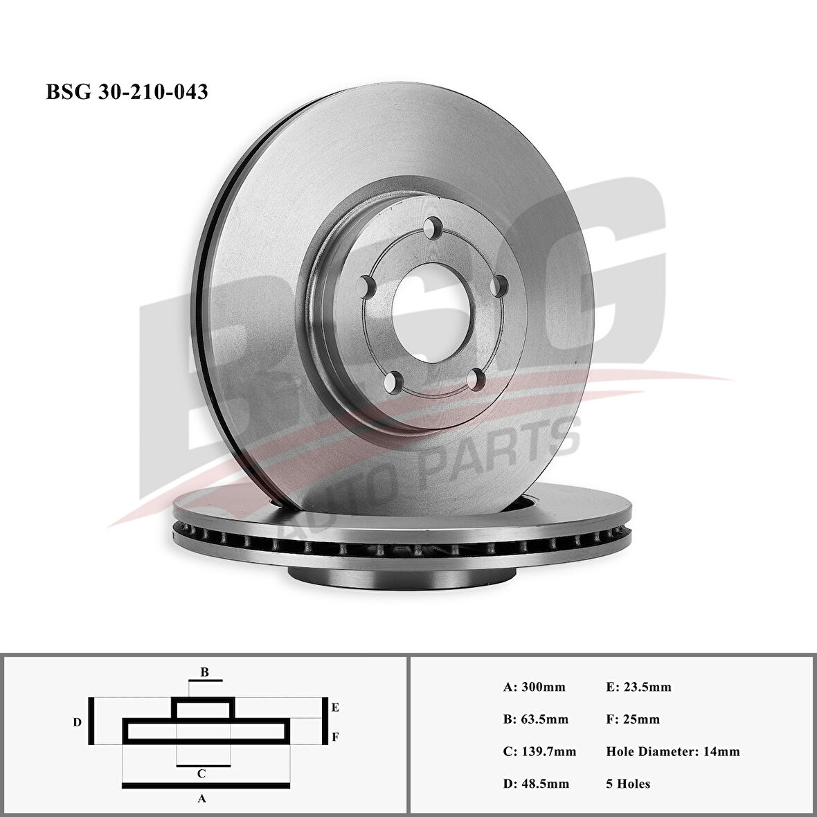 Ford Fren Diski Ön - Adet (300 Mm) - Bsg 30-210-043