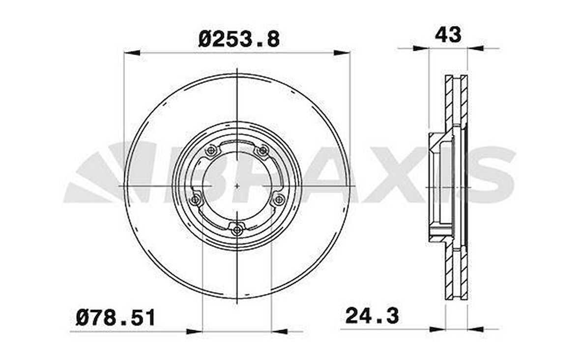 Ford On Fren Disk Aynası Transıt T12 94>00 Hava Sogutmalı - Braxıs Ae0164