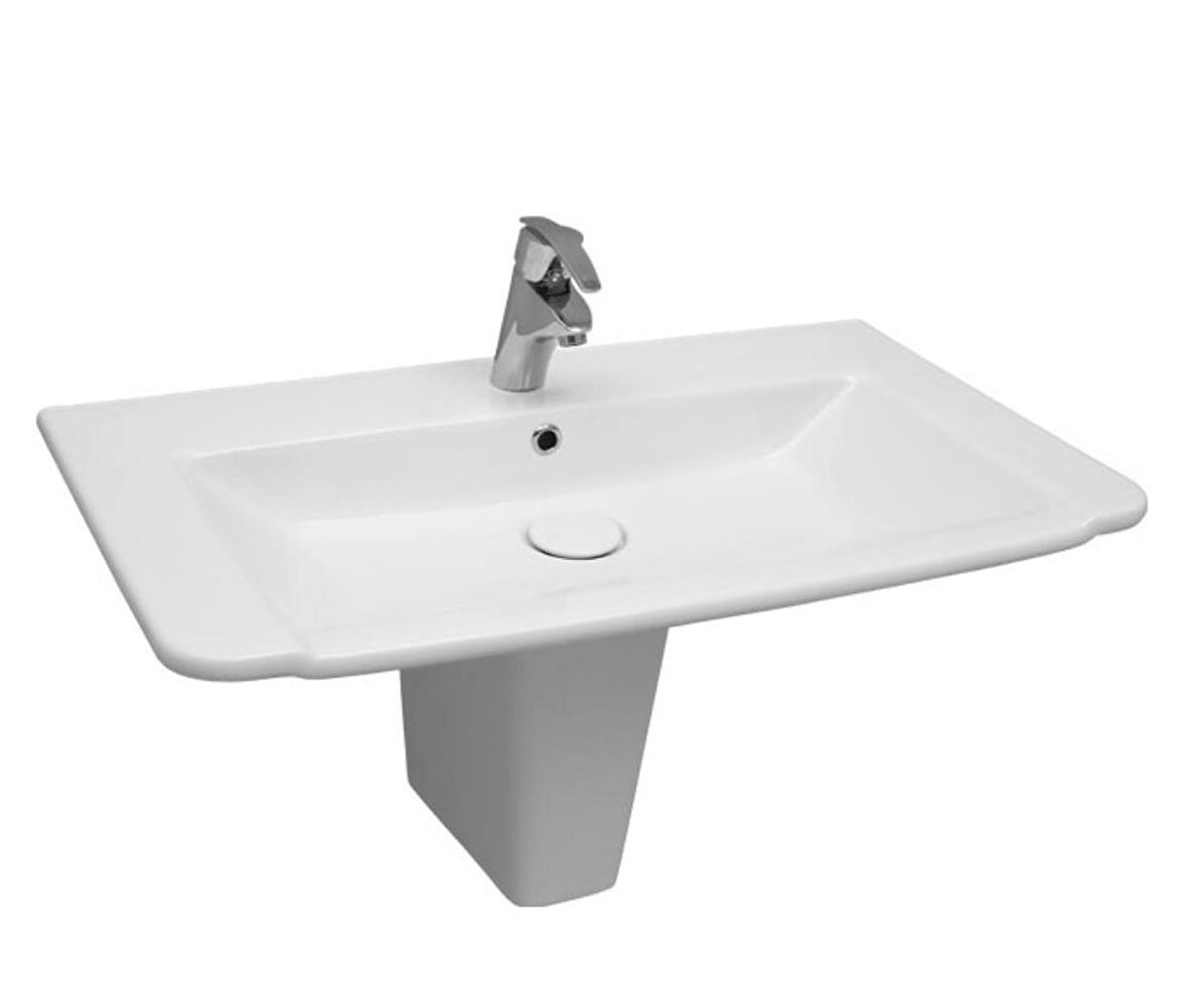 Serel Diagonal 48x65 cm Yarım Ayaklı Lavabo DG01+DG21 