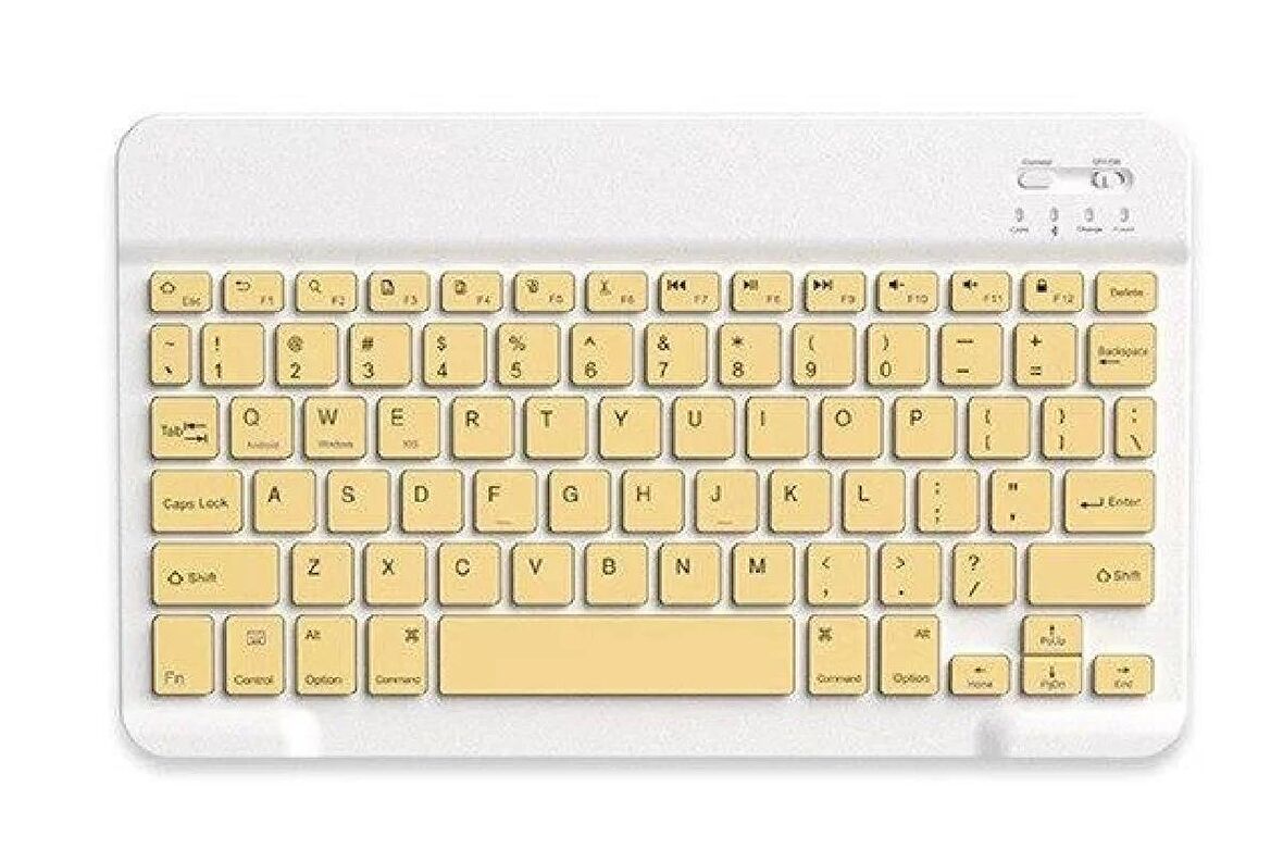 Bluetooh Wıreless Keyboard Sarı İngilizce Q Kablosuz Klavye BK3002