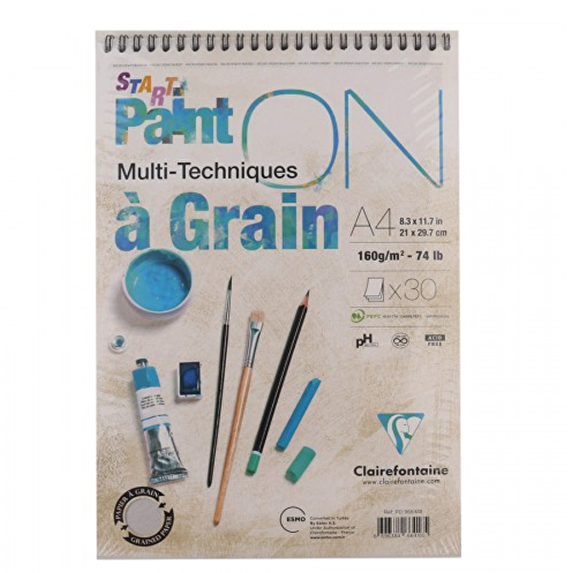 Clairefontaine Paint On Starter Teknik Blok Spiralli 160g A4