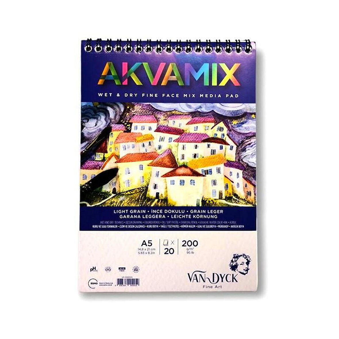 VAN DYCK ÇİZİM BLOK AKVAMIX A5 200 GR 20 YP SPİRAL