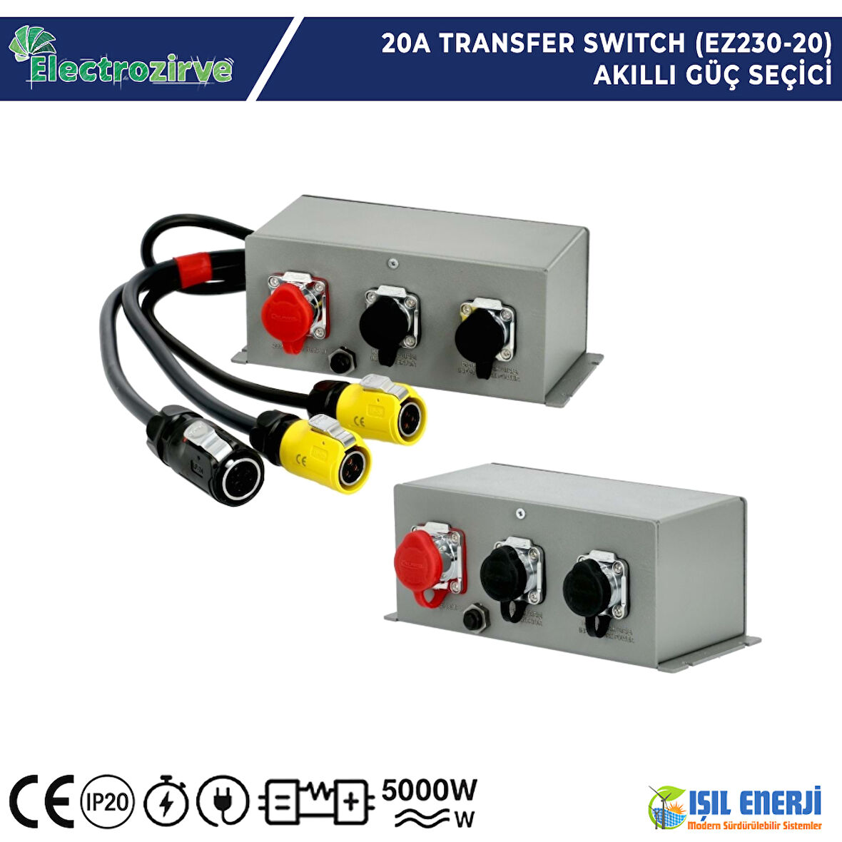Electrozirve 20 Amper Transfer Switch | Akıllı Güç Seçici