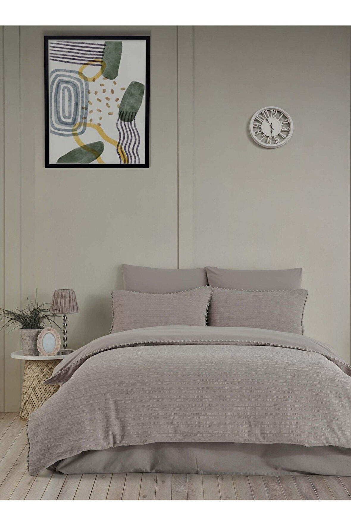 YENİ SEZON GOFRELİ FİTİLLİ SATEN %100 Pamuk Çift Kişilik EMBOSS Nevresim Tkm 6 Parça