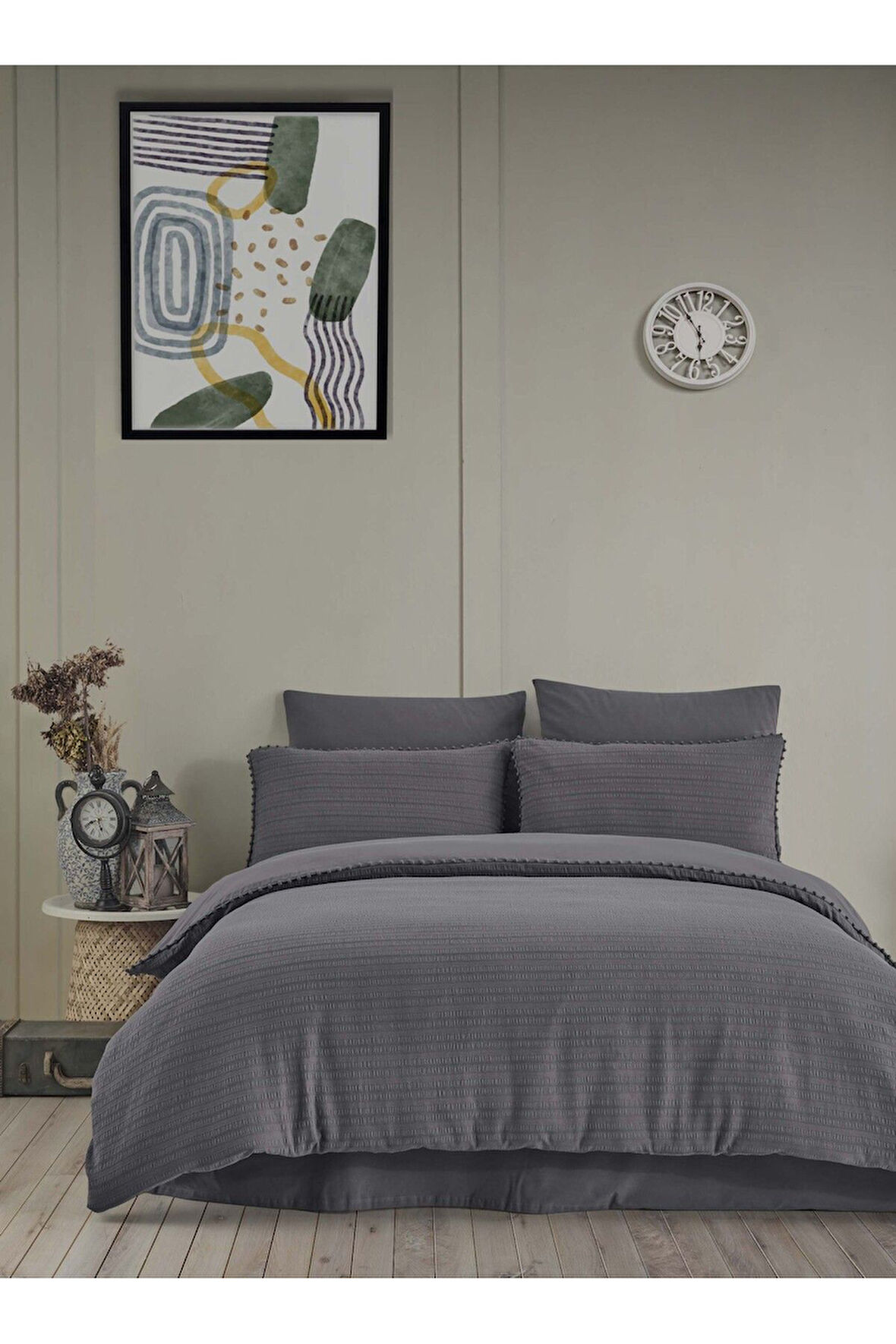 YENİ SEZON GOFRELİ FİTİLLİ SATEN %100 Pamuk Çift Kişilik EMBOSS Nevresim Tkm 6 Parça