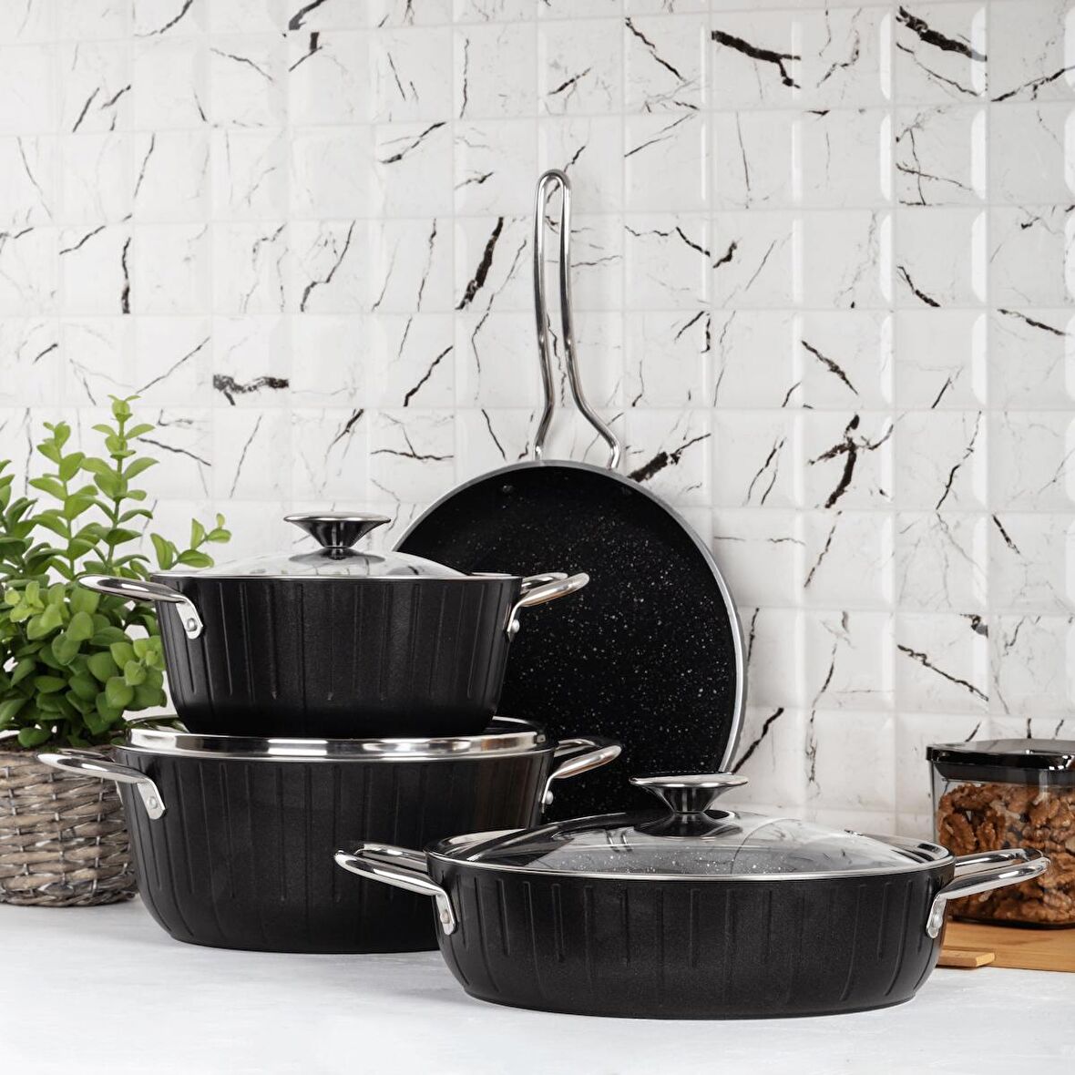 Bernardo Sicilya 7 Parça Tencere Tava Seti