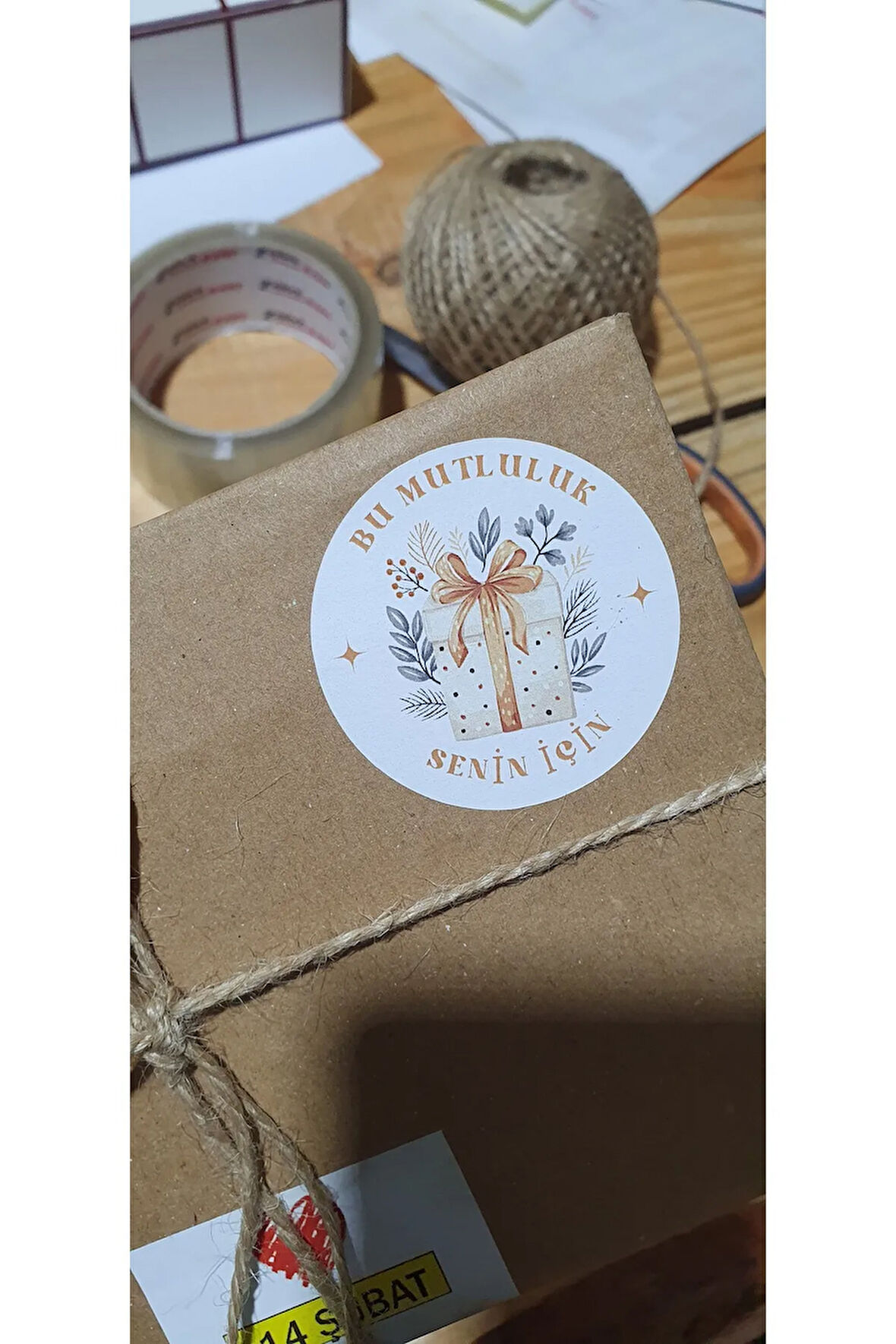 Bu Mutluluk Senin için 5x5 cm 300 Adet Etiket