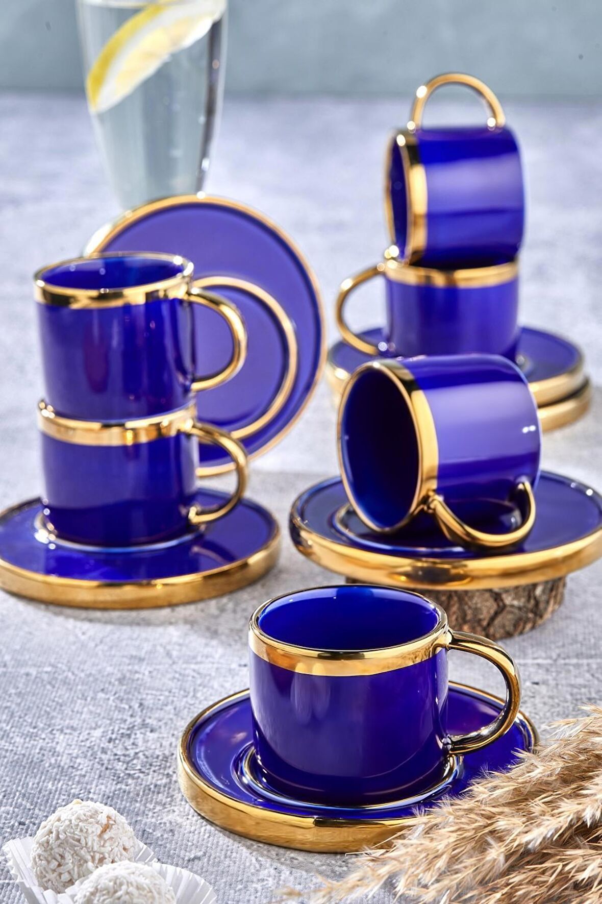 COOKER PORSELEN KAHVE FİNCANI SETİ LACİVERT 2829 8696474230026