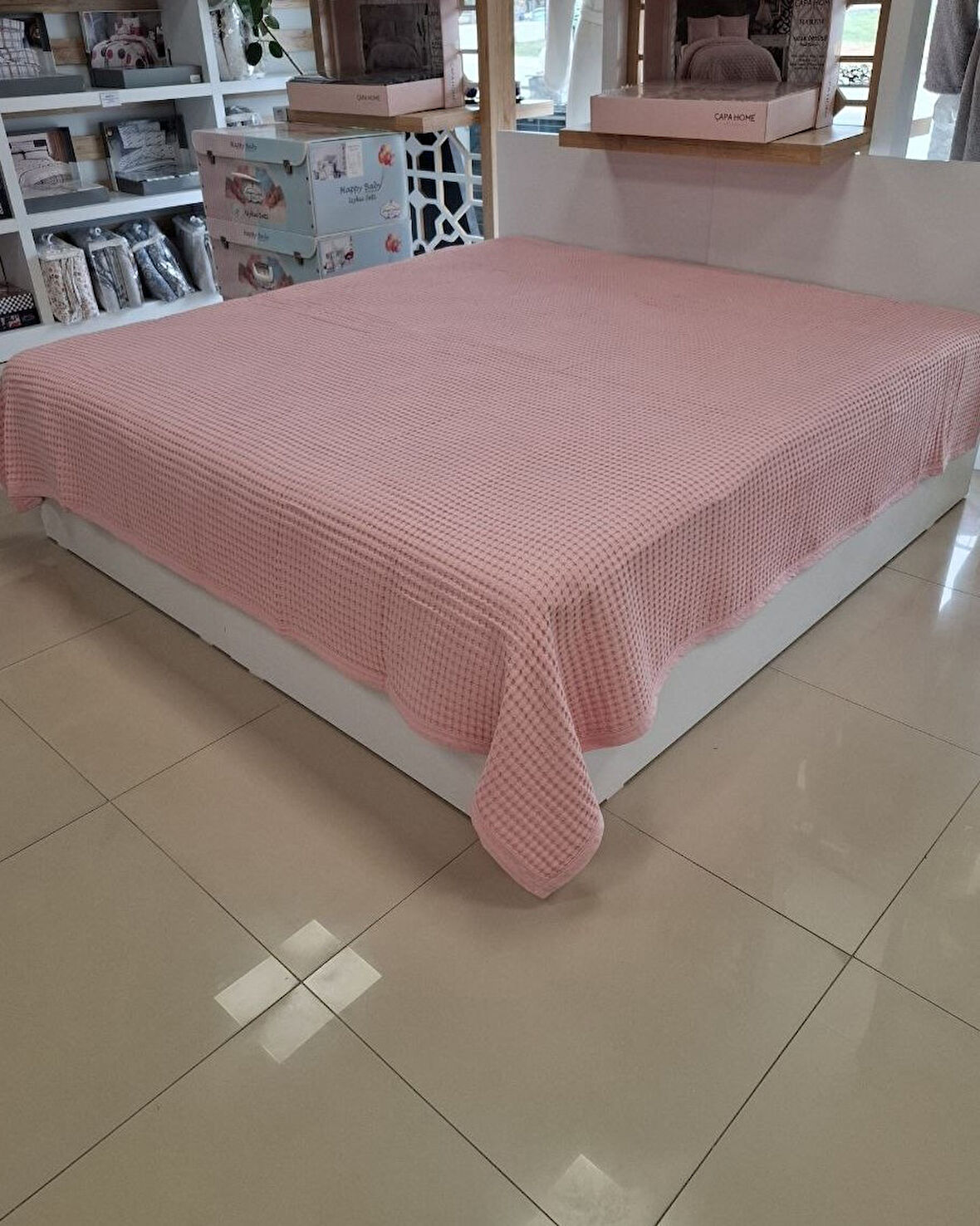 ETEHOMETEX HAVUZLU PİKE ÇİFT KİŞİLİK 220X240CM PEMBE 8696474231846