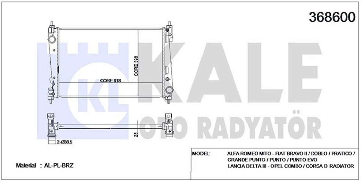 Fiat Su Radyatörü - Al/pl/brz - Kal 368600