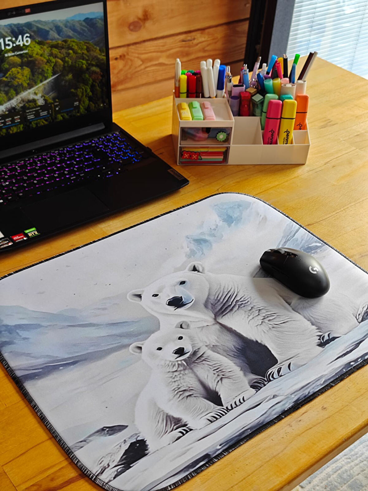 SGE TEKNOLOJİ 55X45 CM KUTUP AYISI KAYDIRMAZ TABAN SPEED YÜZEY OYUNCU MOUSE PAD GAMİNG PAD