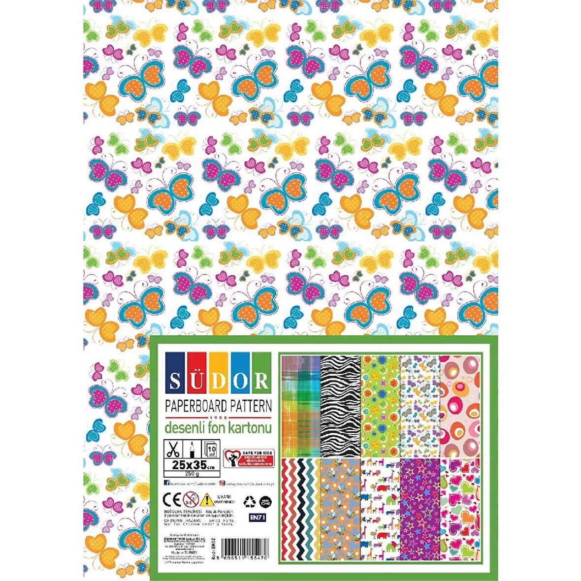 Südor 50*70 Deseni Fon Kartonu 250g 10lu