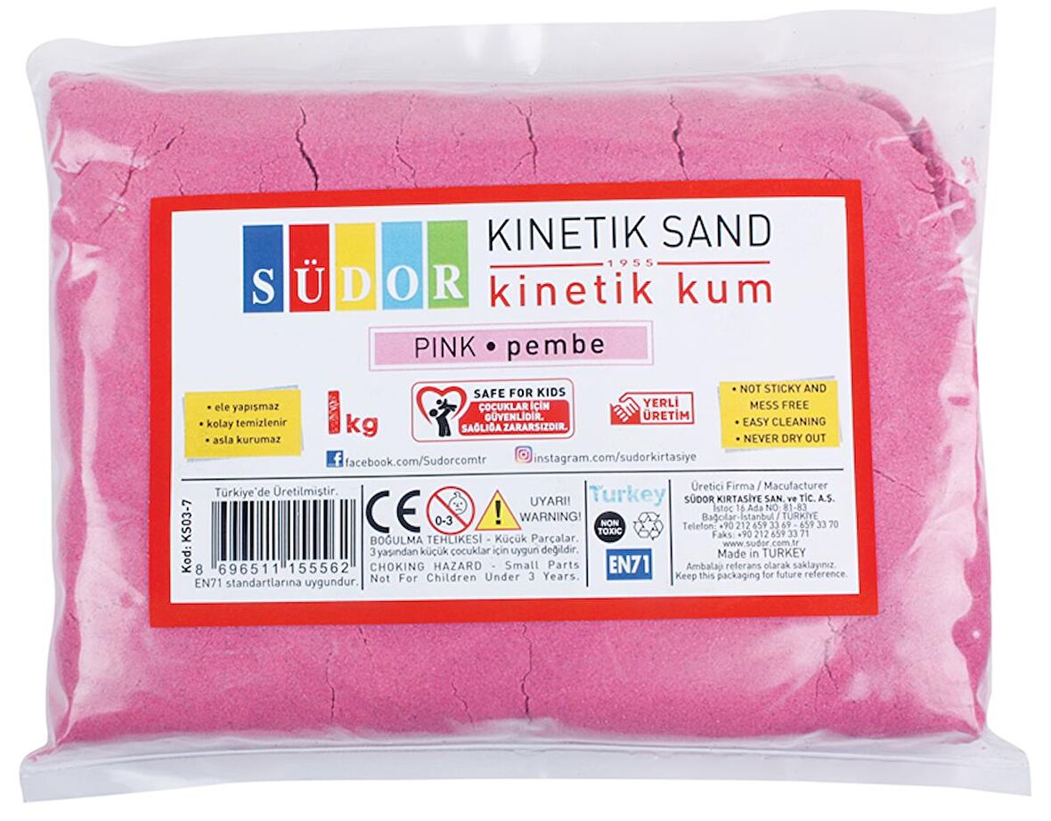 SÜDOR KİNETİK KUM 1 KG PEMBE KS03-71[sub_name2]