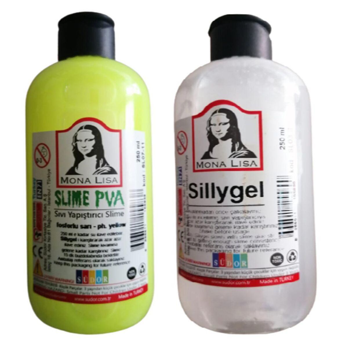 Monalisa Slime Fosforlu Sarı (slaym) Sıvı Yapıştırıcı 250ml + Pva 250ml