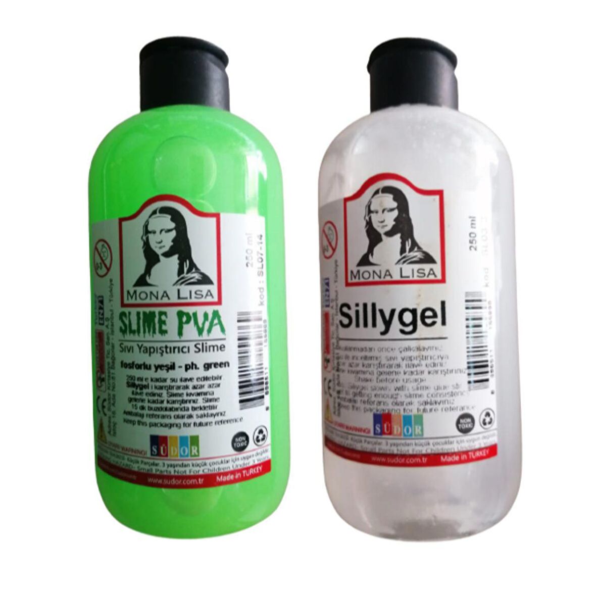 Monalisa Slime Fosforlu Yeşil (slaym) Sıvı Yapıştırıcı 250ml + Pva 250ml