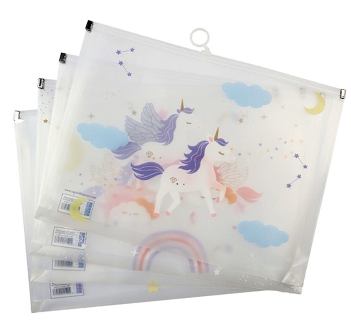 Desenli Dosya A4 Fermuarlı karışık - 3 adet