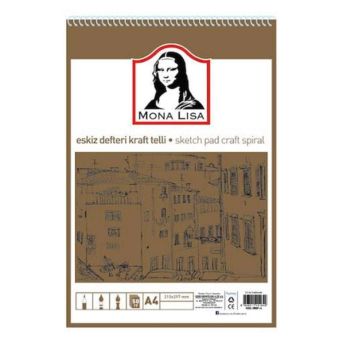 Südor Eskiz Defteri Kraft Mix A4 Telli 100 GR 50 YP MN23-4