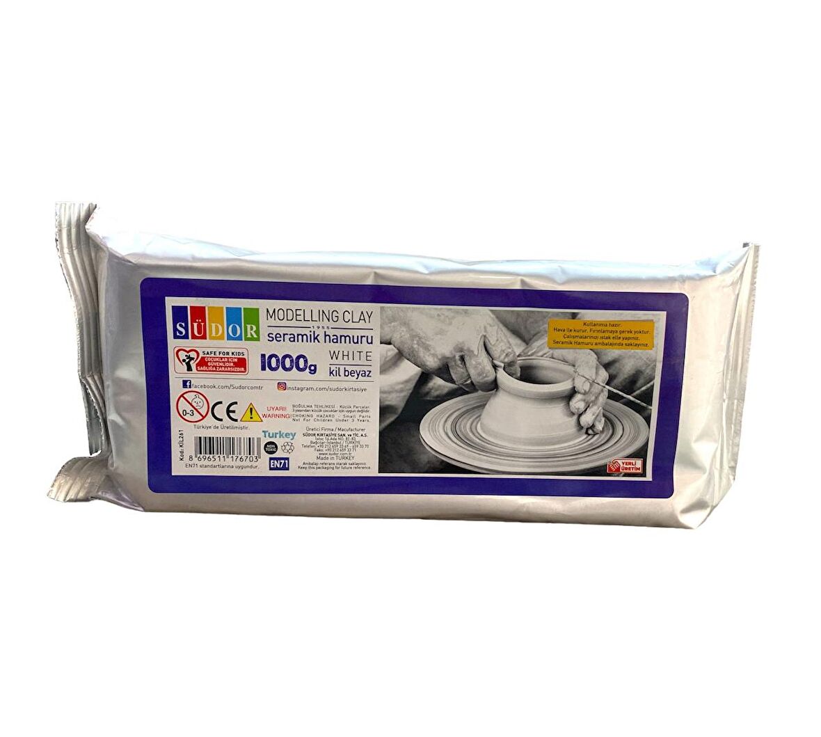 Südor Seramik Kil Hamuru – Beyaz 1000 Gr