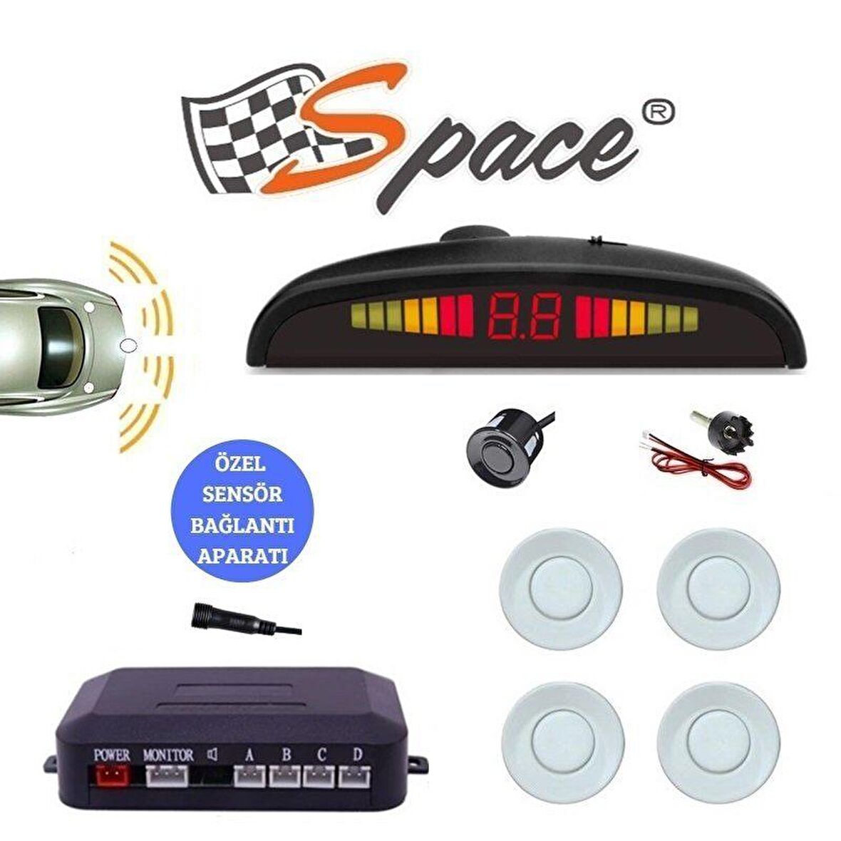 Space Park Sensörü Türkçe Sesli 22mm Beyaz / GUPR19-B