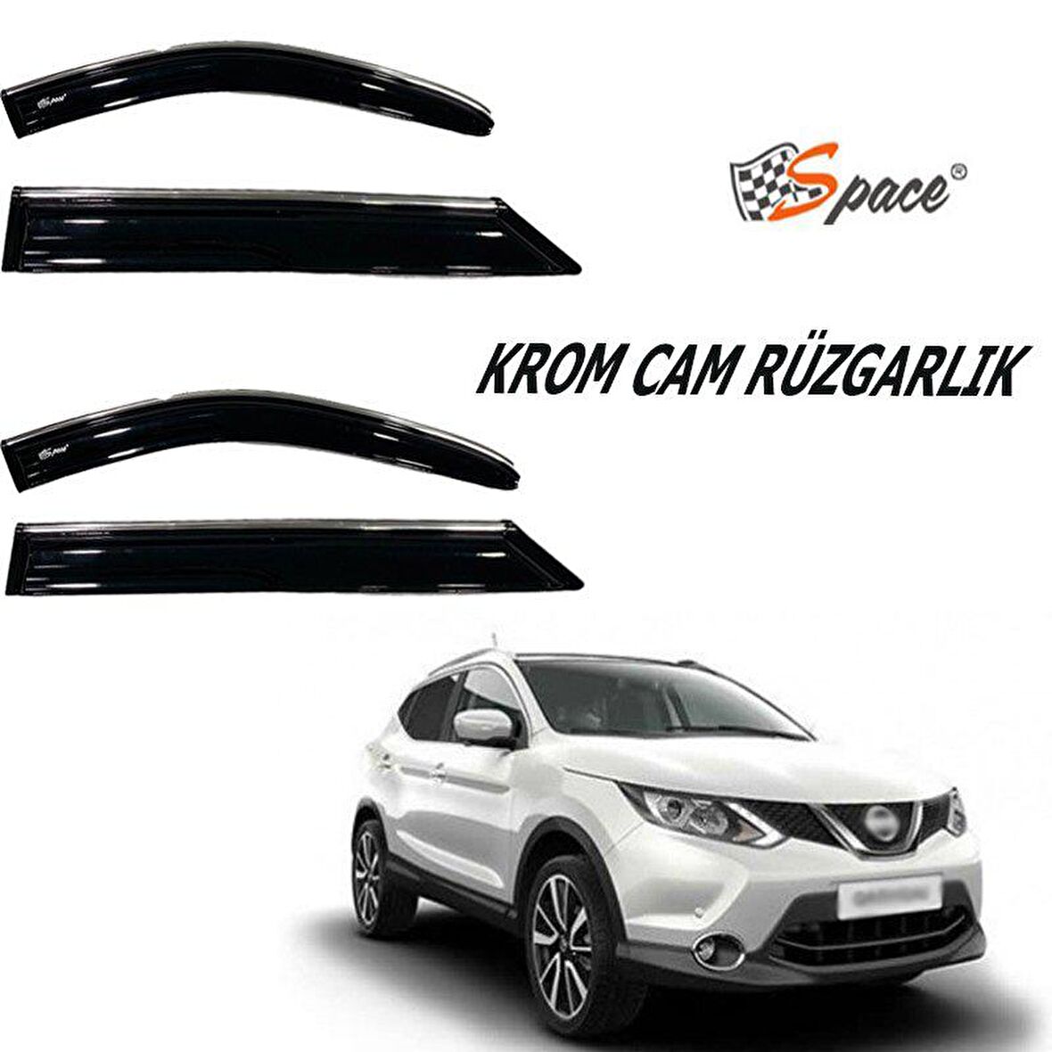 Nissan Qashqai Krom cam rüzgarlığı  2008-2015/ CARU401