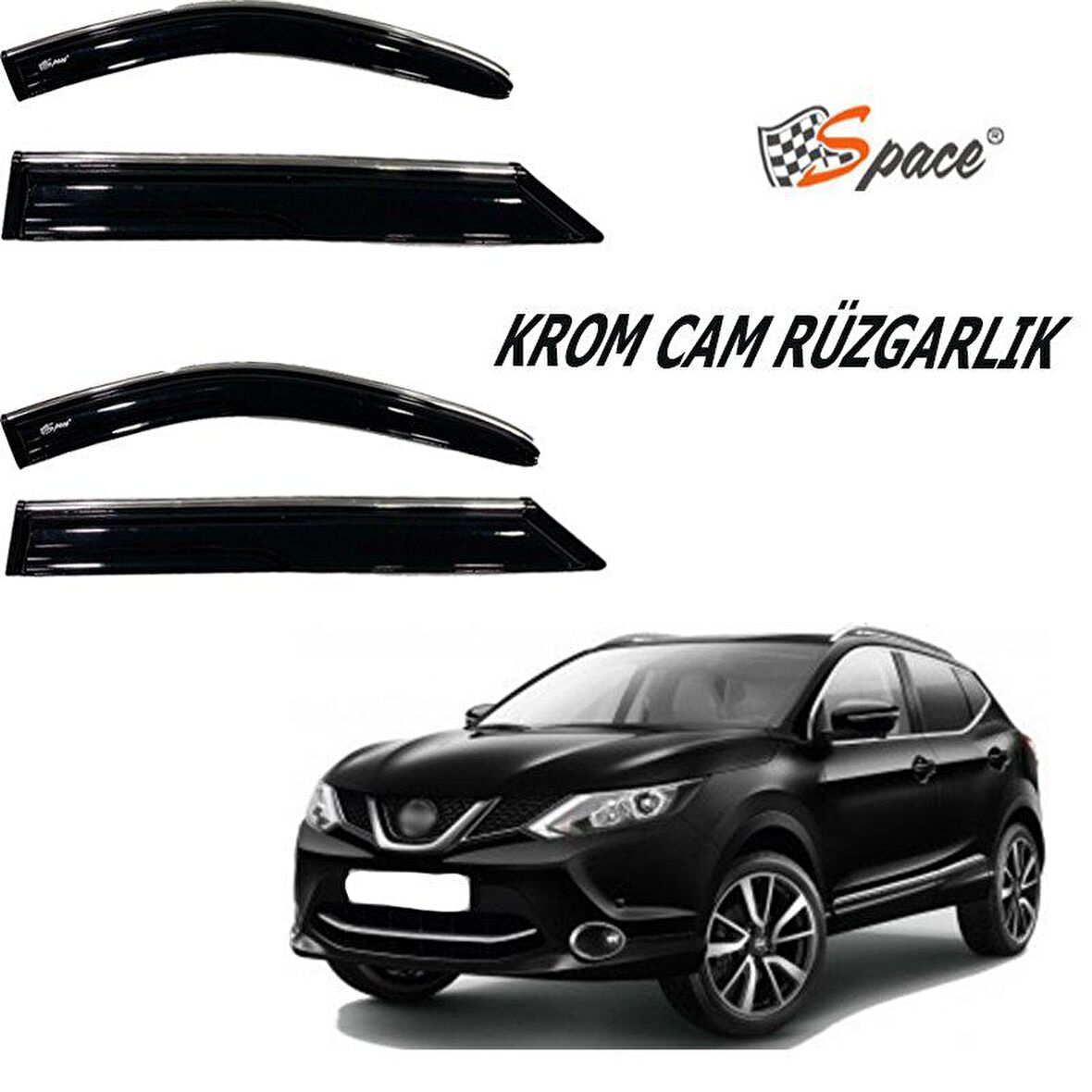 Nissan Qashqai Krom cam rüzgarlığı  2016-2021/ CARU403