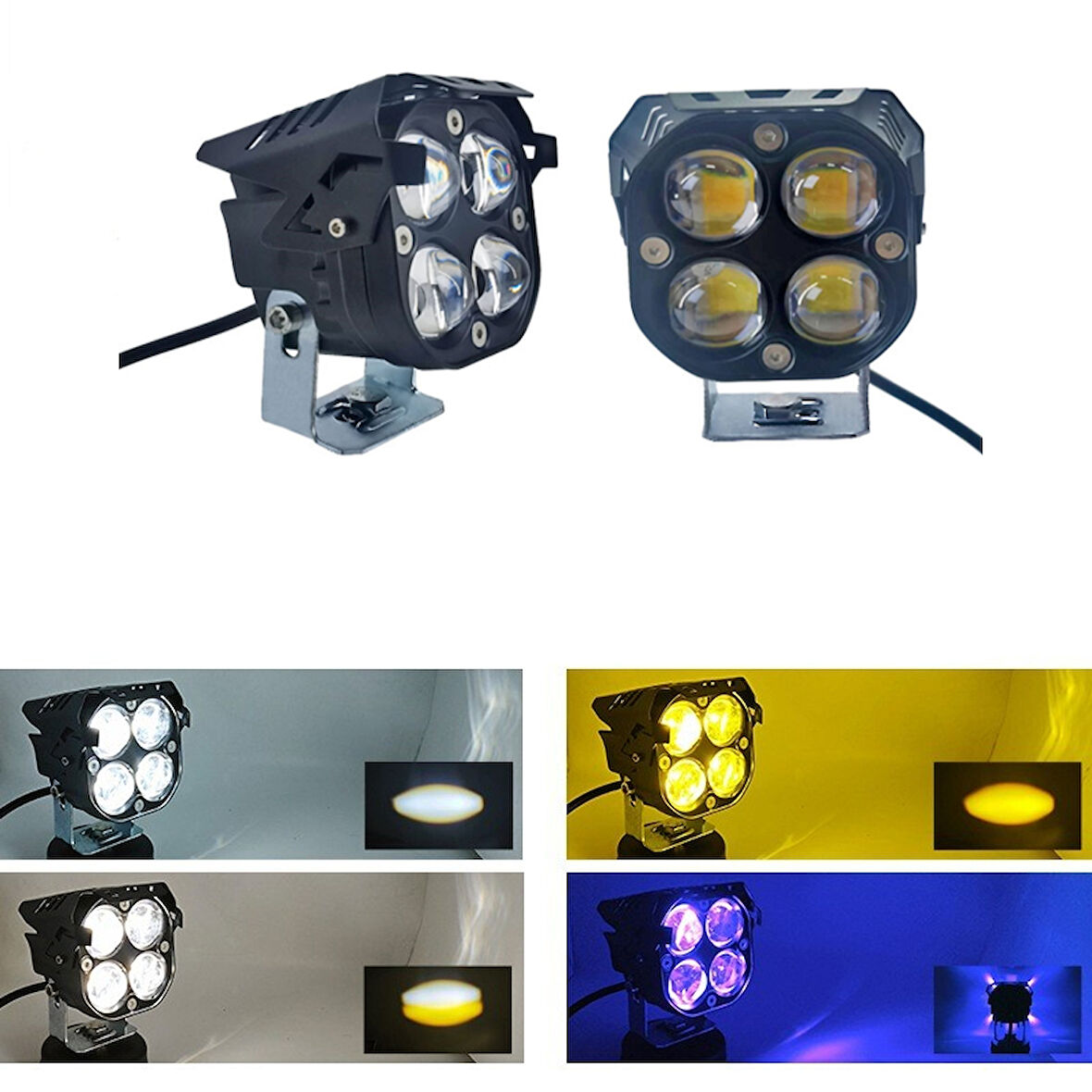 Space Offroad sis lambası 7.8 x 7.8 x 7.1 cm mavi gündüz ledli çakarsız 12-60v set / LASS366