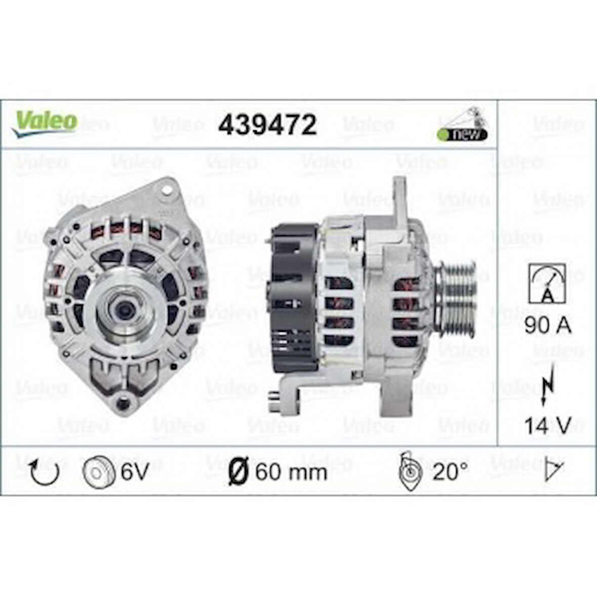 Fiat Alternator 12v 90a Jumper Ducato 2,3 Jtd / 2,8 Jtd Hdi - Valeo 439472