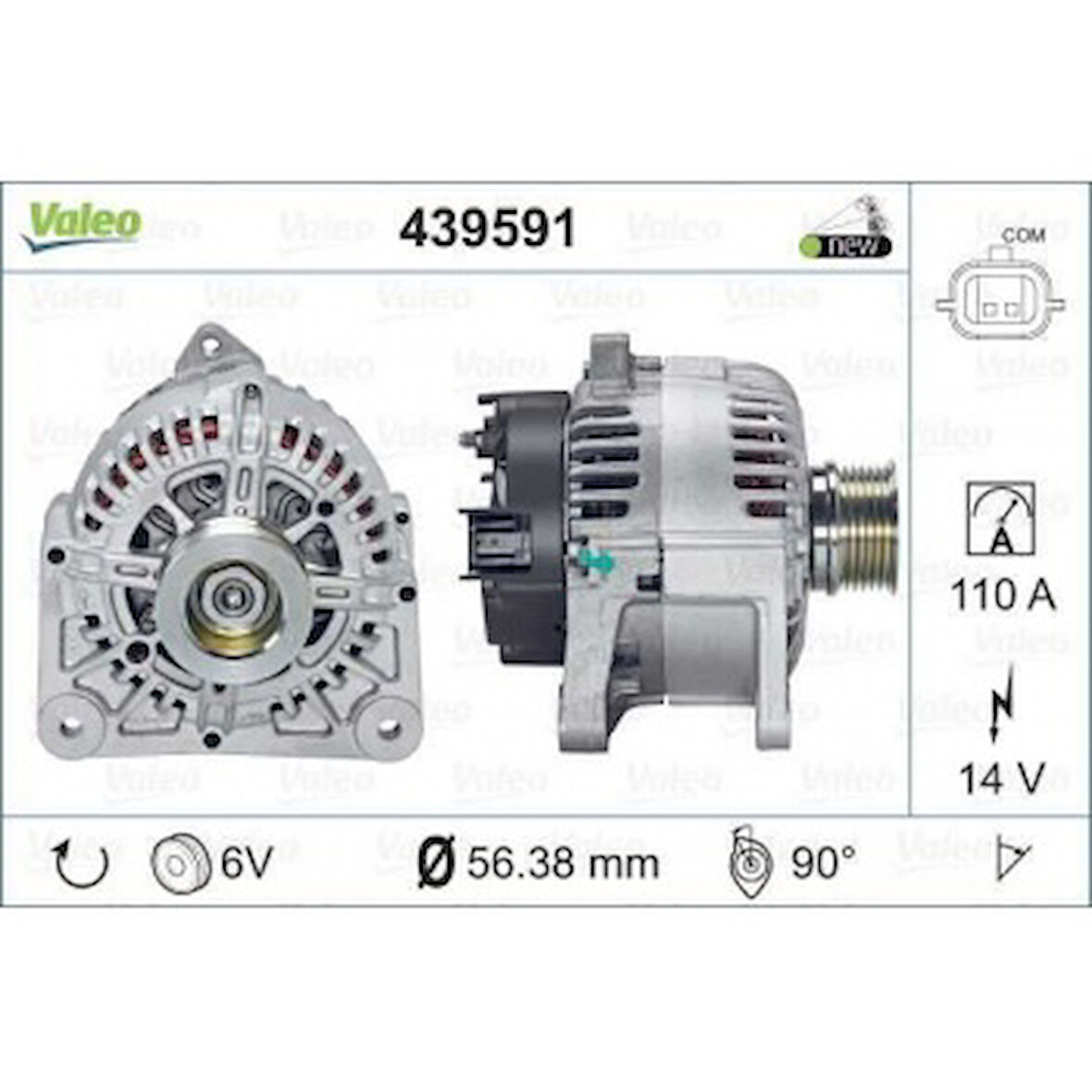Renault Alternator 12v 110a Megane II 1,4 / 1,6 03> (tg11c060) Tek Fis - Valeo 439591