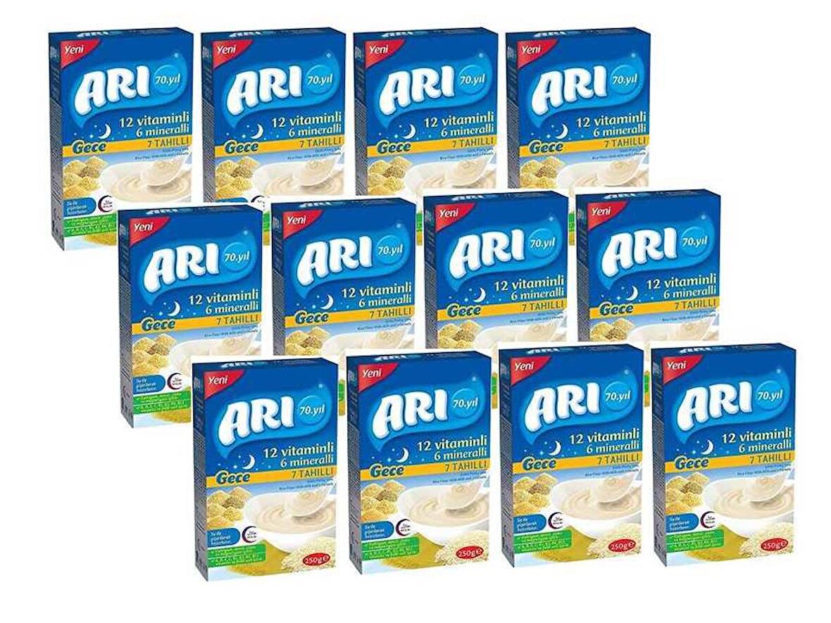 Arı Mama Süt - Tahıl Prebiyotik Kaşık Maması 12 x 250 gr