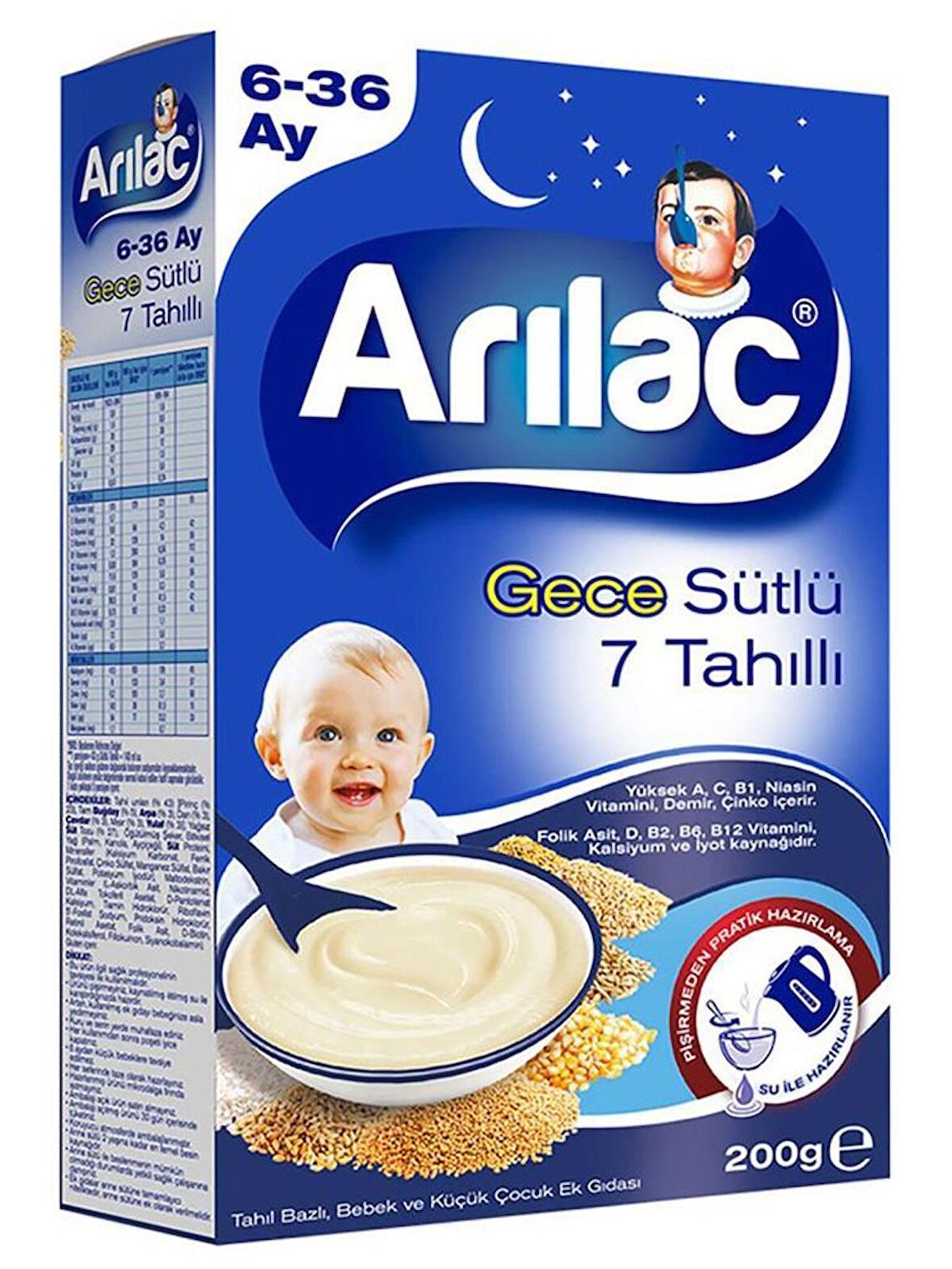 Arılac Gece Sütlü 7 Tahıllı 200 gr