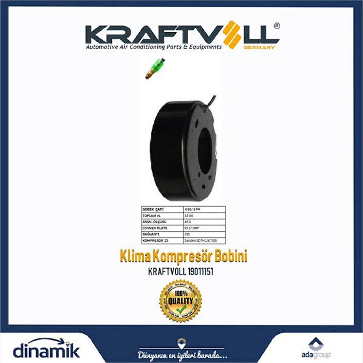 Renault Klima Kompresor Bobını Sanden-7h15-(709)-12v - Kraftvoll 19011151