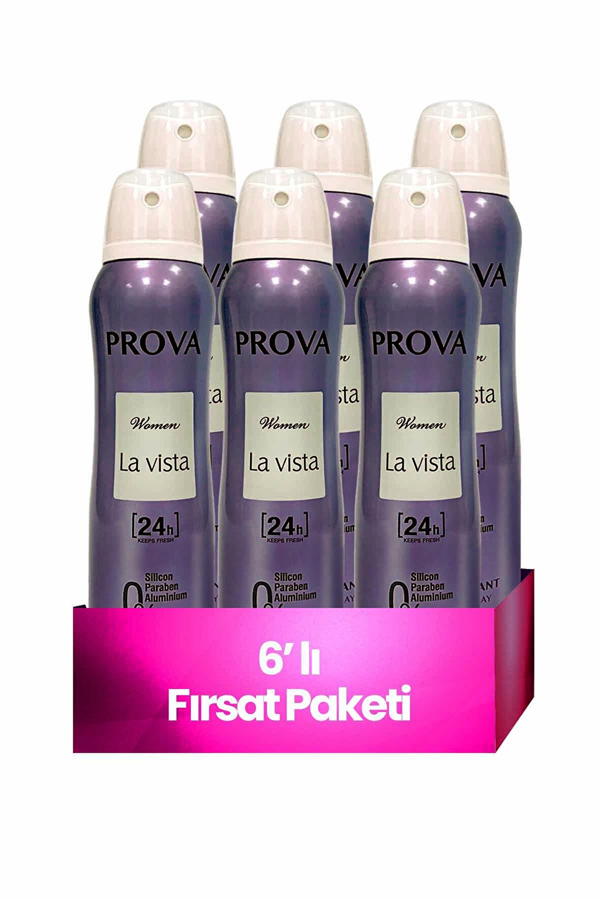 Prova La Vista Pudrasız Kadın Sprey Deodorant 150 ml x 6