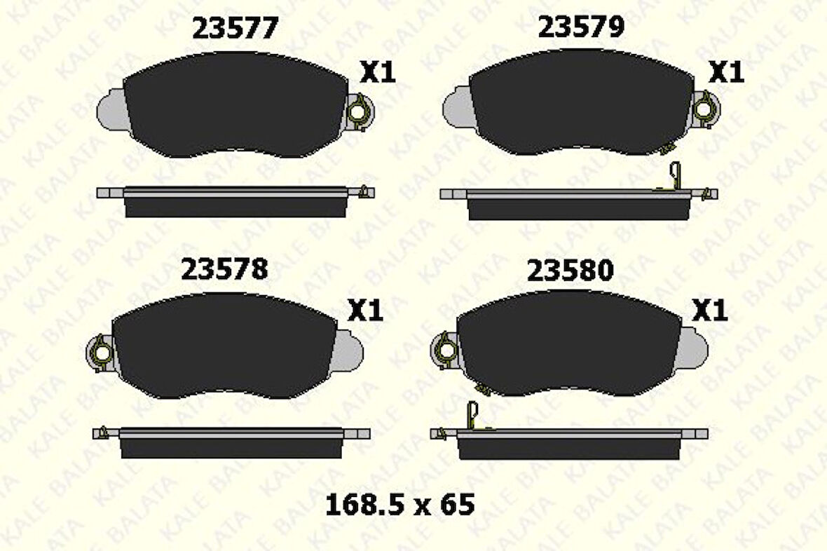 Ford On Fren Balatası Transıt V184 00>06 (arkadan Ceker) - Kale B 23577 185 25 Ans