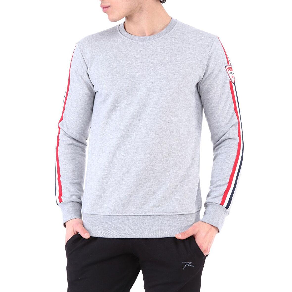 Raru Erkek Sweatshirt LORIN GRİ MELANJ