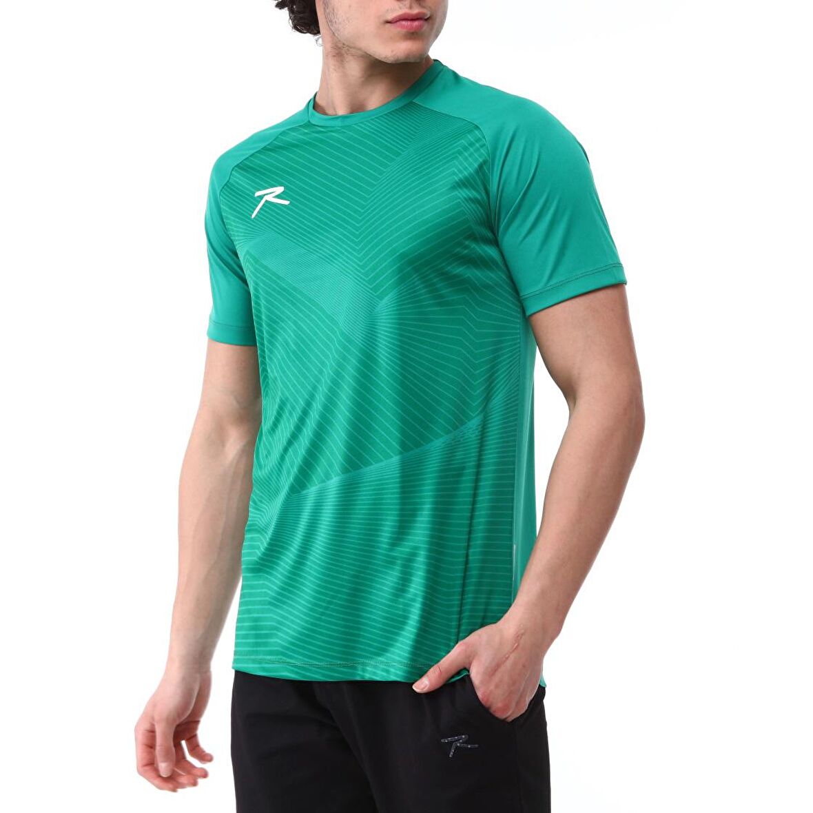 Raru Erkek Baskılı T-Shirt JUSTA YEŞİL