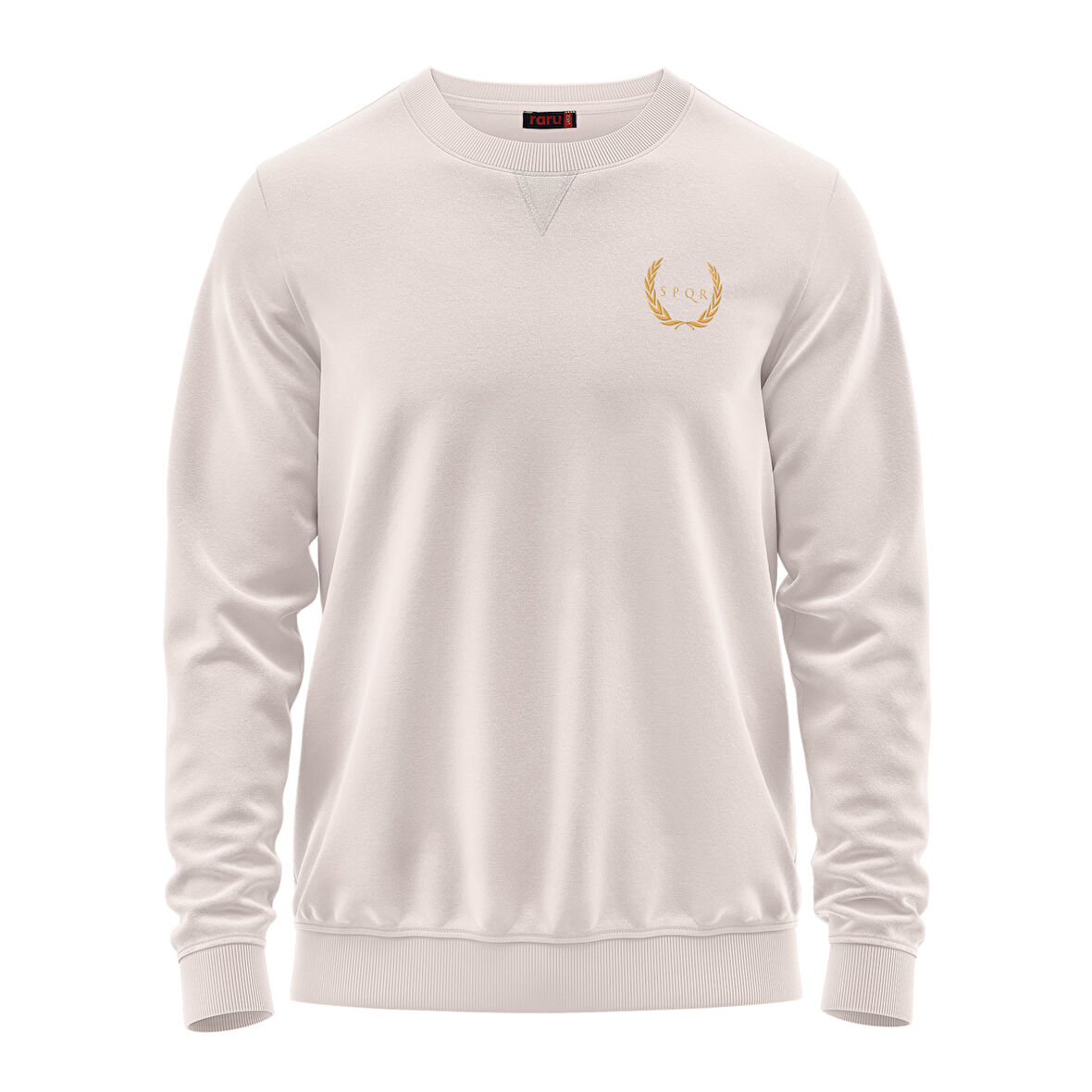 SPQR Pamuklu Bisiklet Yaka Basic Sweatshirt SATURN BEJ