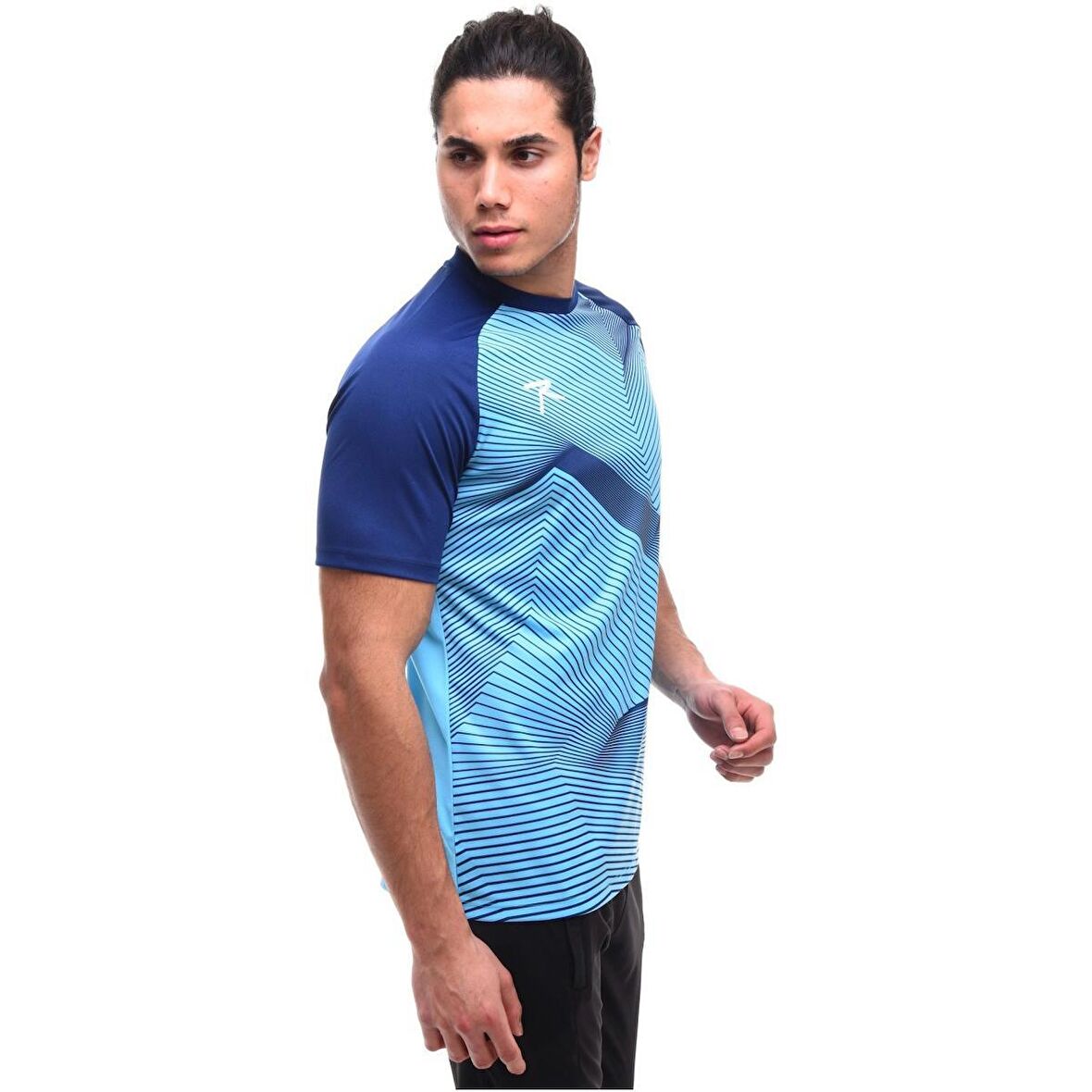 raru Erkek Baskılı T-shirt Justa Turkuaz RPBT101-112