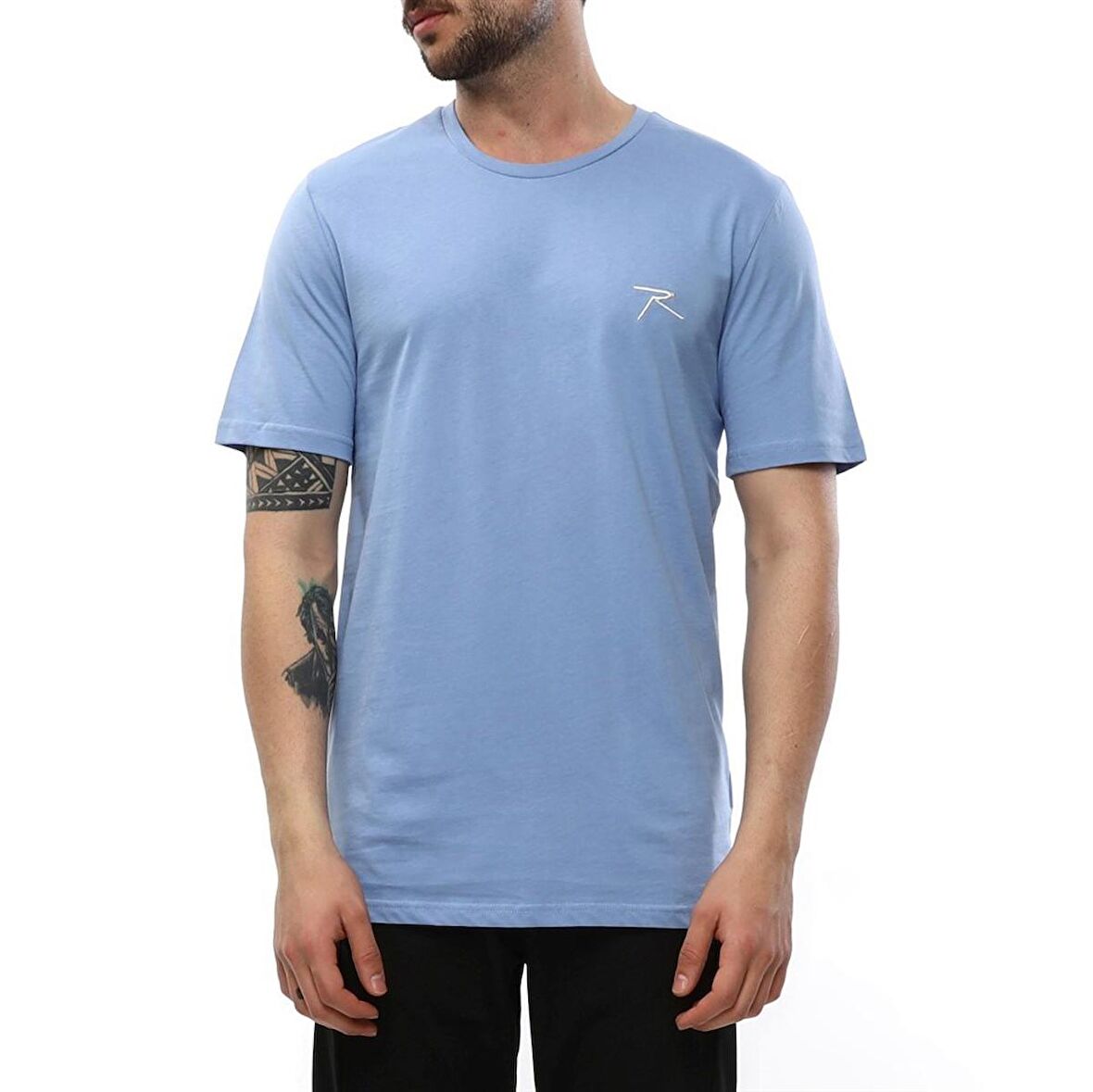 Raru AGNITIO Erkek Pamuklu Mavi Günlük T-shirt