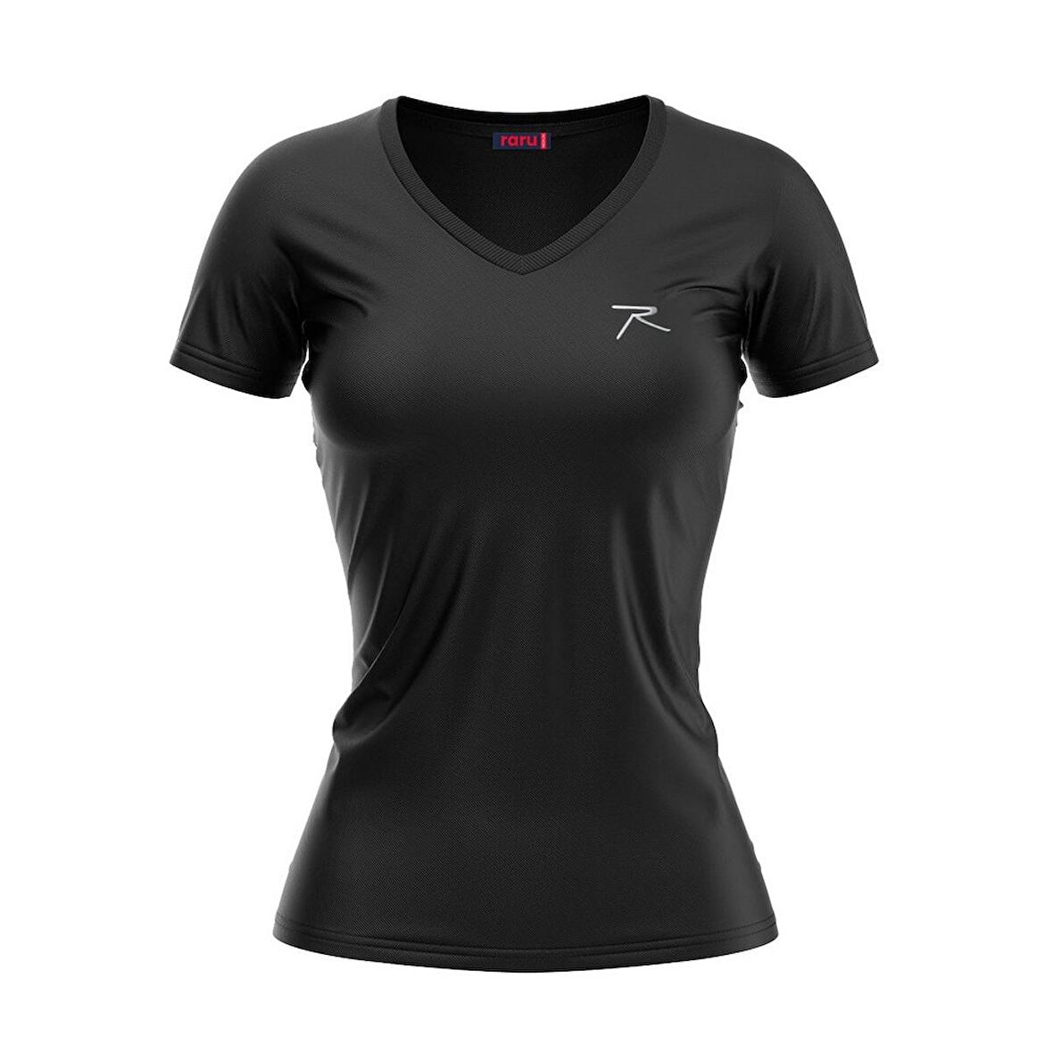 Raru MULIER Kadın Pamuklu Siyah Günlük T-shirt