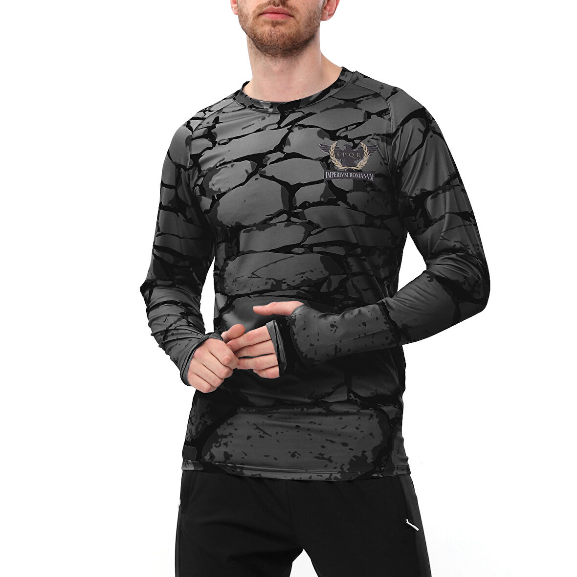 SPQR Uzun Kollu T-Shirt EVOCO FÜME